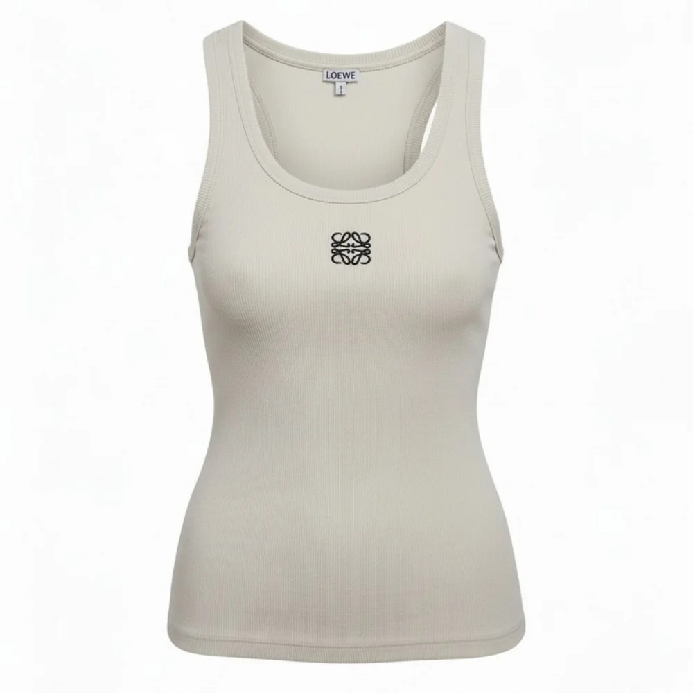 Loewe Anagram Ribbed Knit Tank Top In White Women's Size Medium - Picture 1 of 10